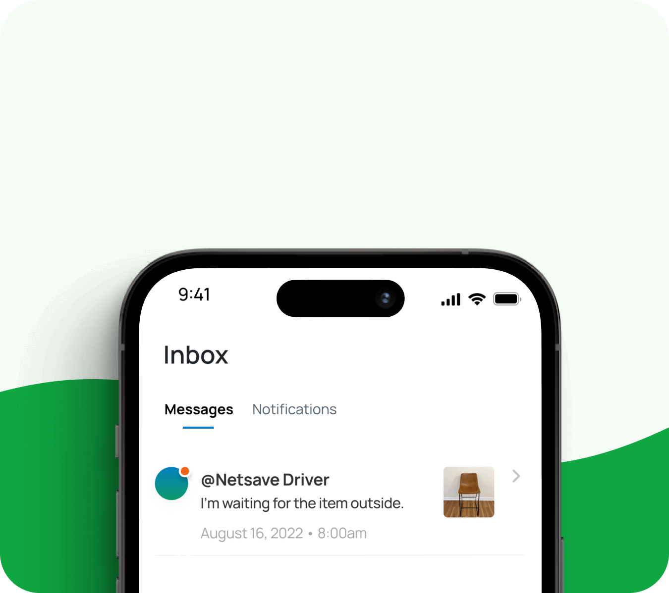 Delivery inbox screen