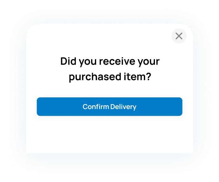 Confirm delivery dialog screen