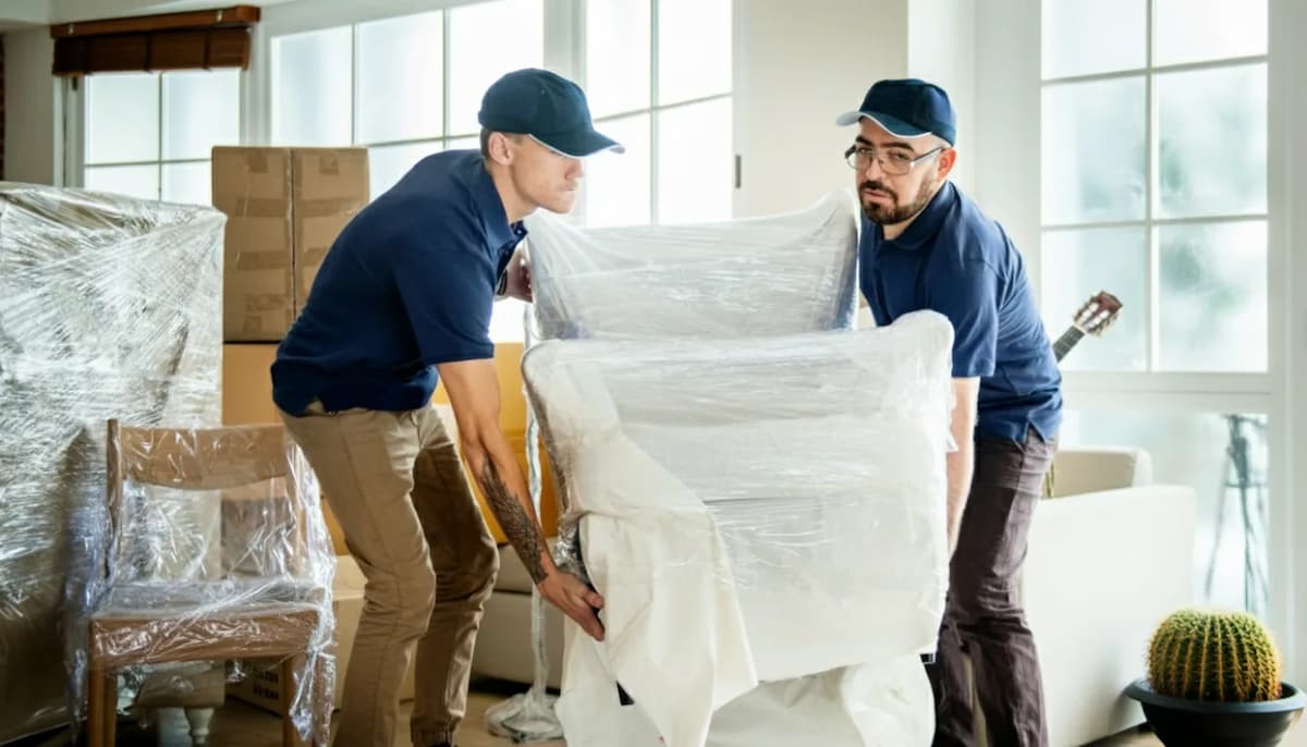 Men moving furniture